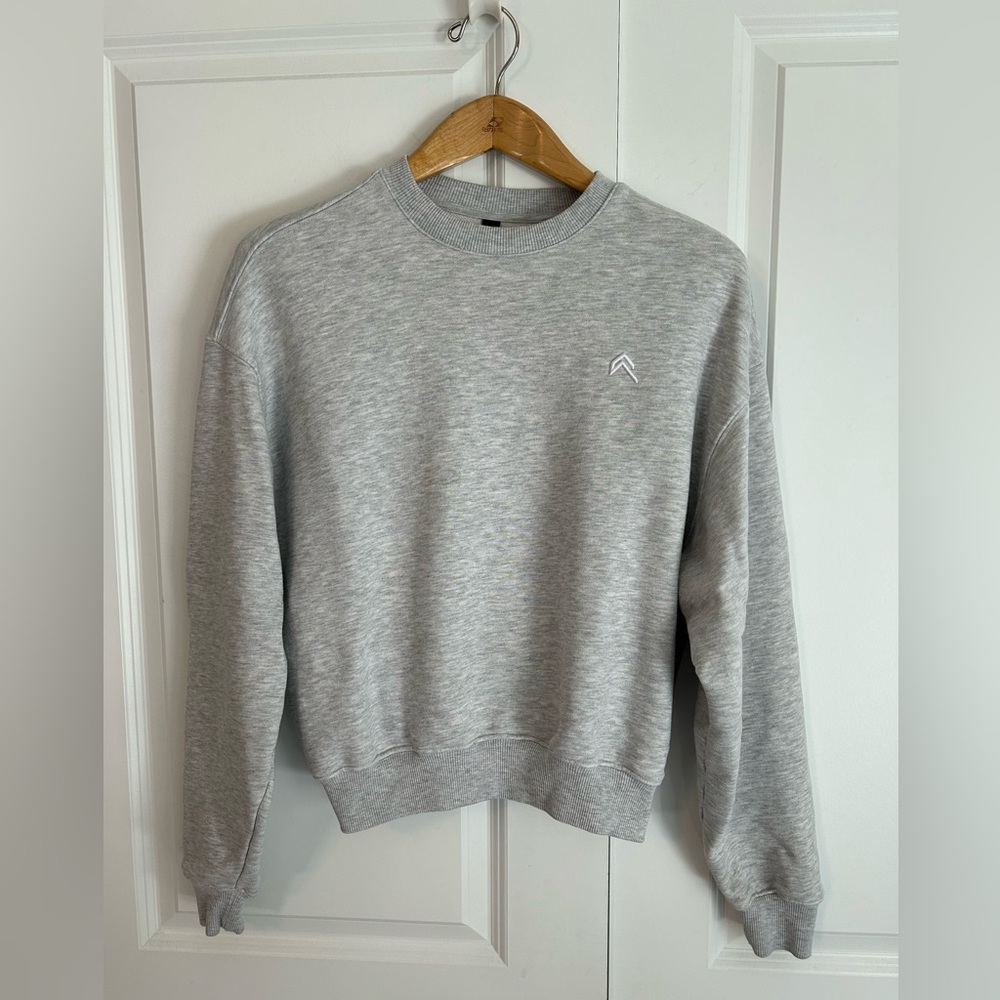 Oner 25 foundations sweatshirt in charcoal marl gray embroidered logo minimalist